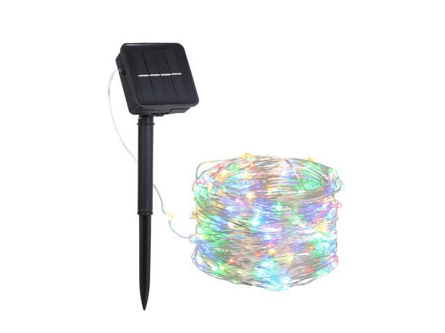 3W 5M/164Ft 50 LEDs Solar Powered Energy Copper Wire Fairy String Light Lawn Lamp with 8 Different Lighting Modes Effects Flexible Twistable
