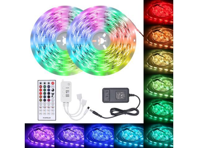LEDs Strip Lights with IR Remote Smartphone BT Connection 5m 150LEDs 5050RGB Color Changing Rope Light IP65 Water-resistant for Home Party