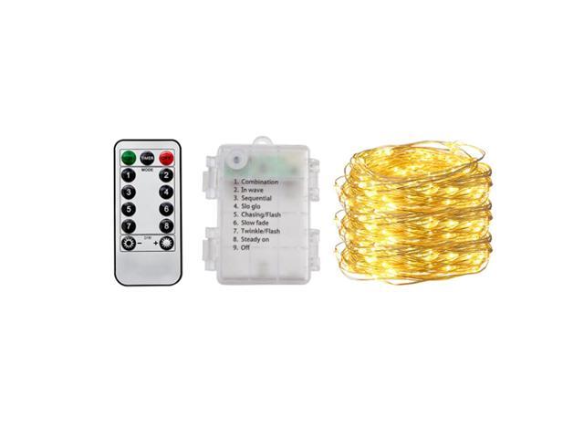 Outdoor Christmas Led Fairy String Lights Garden Home Party Wedding Festival Decorations Waterproof String Lamp with Battety-Box & Remote Control