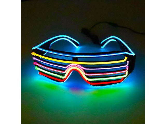LED Glasses 3Colors Optional Light Up El Wire Neon Rave Glasses Twinkle Glowing Party Club Holiday Bar Decorative Glasses
