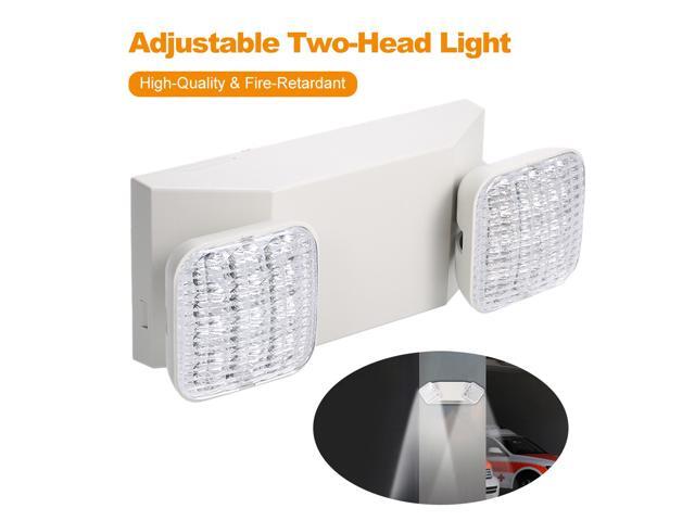 AC85-265V LEDs Emergency Light Two-Head Adjustable 1800mAh Batterys Wall-Mounted Lamp for Residential Commercial Garage And Basement Use