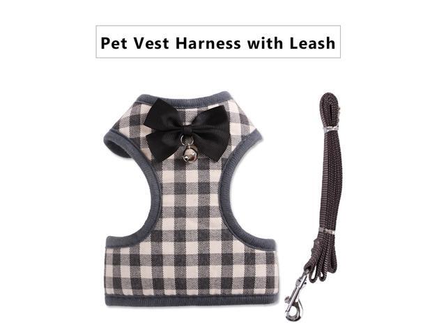 Pet Vest Harness Set w/Leash Adjustable Chest Strap for Small Dog Cat Puppy Bichon Frise Schnauzer Pomeranian