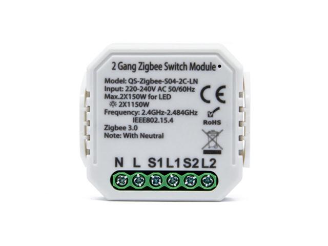 Tuya ZigBee Switch Module Intelligent Household Converted Module No/With Neutral Wireless Light Switch Multipurpose Tool Compatible with Alexa