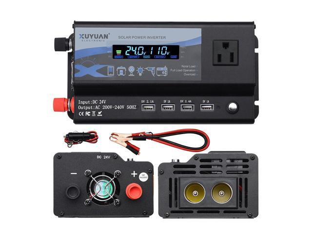 Intelligent Car Inverter 4 USB Output Ports Modified Sine-wave Converter with LCD Display