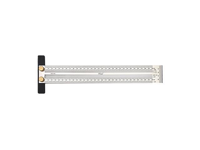 High-precision Scale Ruler T-type Hole Ruler Stainless Woodworking Scribing Mark Line Gauge Carpenter Measuring Tool