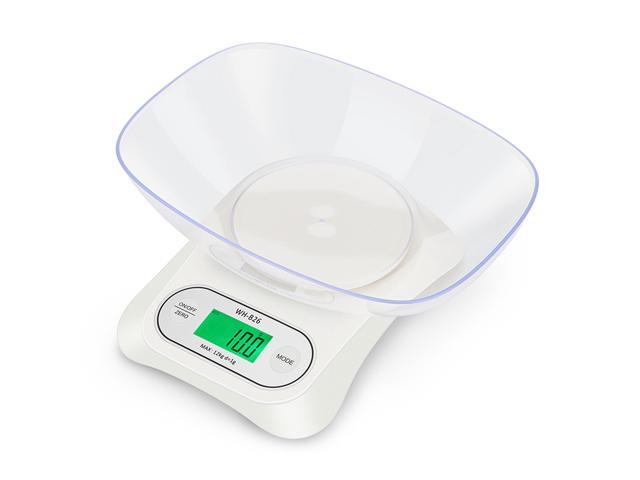 WH-B26 LCD Display Backlit Large Screen Kitchen Scale High Accuracy Kitchen Scales Kitchen Electronic Scale with Bowl and USB Cable Two Power