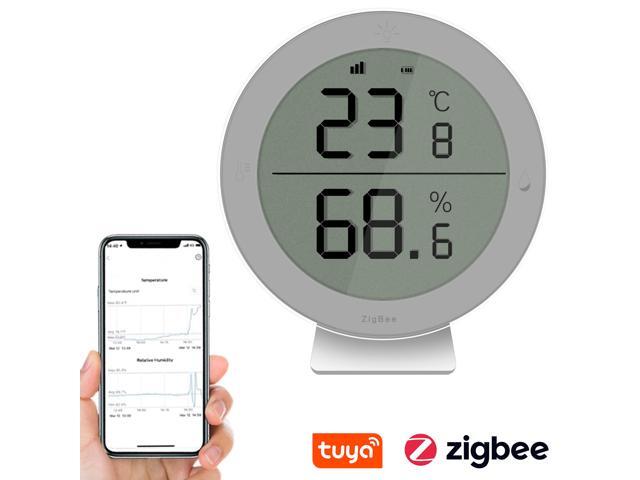 Tuya ZigBee Intelligent Temperature and Humidity Detector Wireless Temperature Humidity Sensors Intelligent Home Compatible with Alexa Google Home