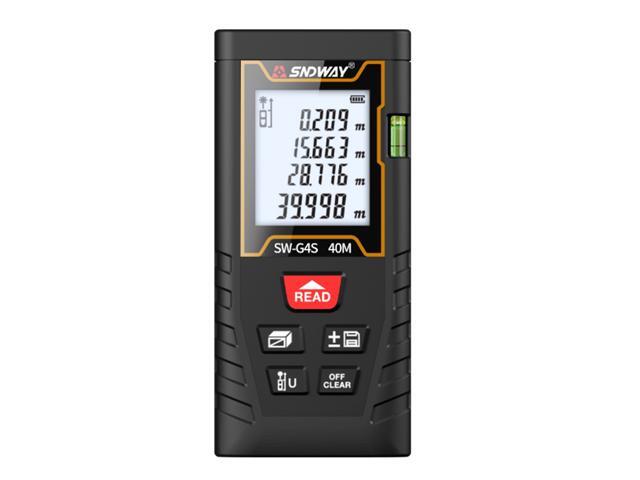 SNDWAY 40 Meters Laser Distance Meter Handheld Rangefinder Digital Mini Distance Measuring Meter Portable Electronic Space Measurement Device with