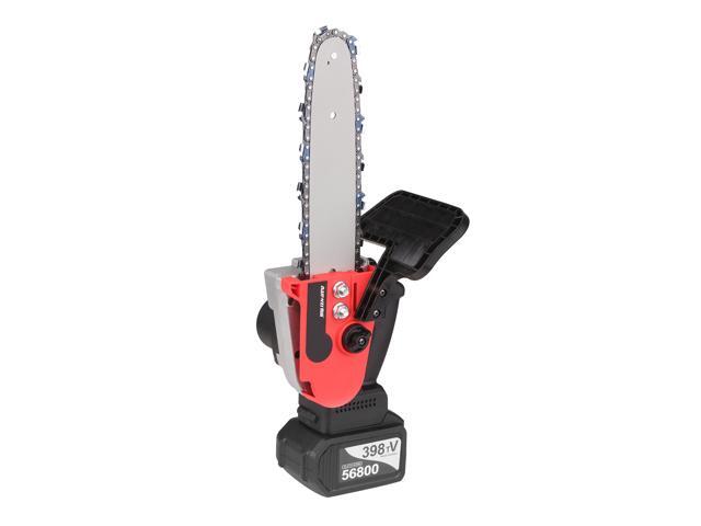 21V Brushless Cordless Chain Saw 2x4-Ah Battery Fast Charger Included Auto-Tension 10-Inch Portable Electric Pruning Saw Kit for Tree Felling and