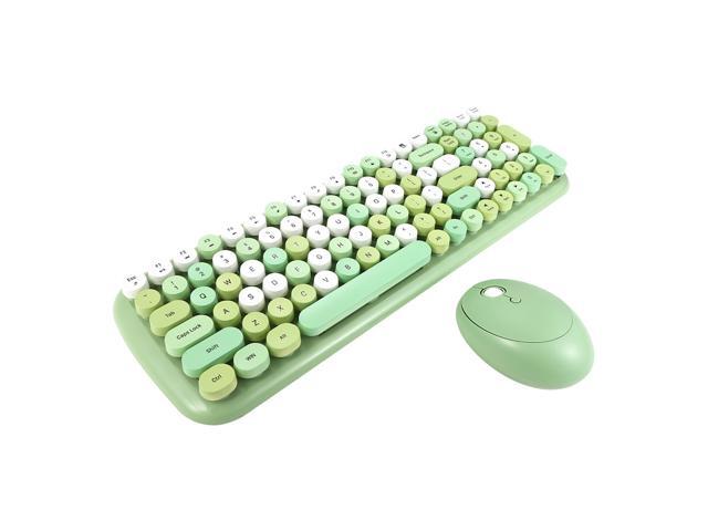 Mofii Candy XR 24G Wireless Keyboard Mouse Combo with 100-key Round Keycaps Mixed Color Keyboard 4-key Ergonomic Mouse Green