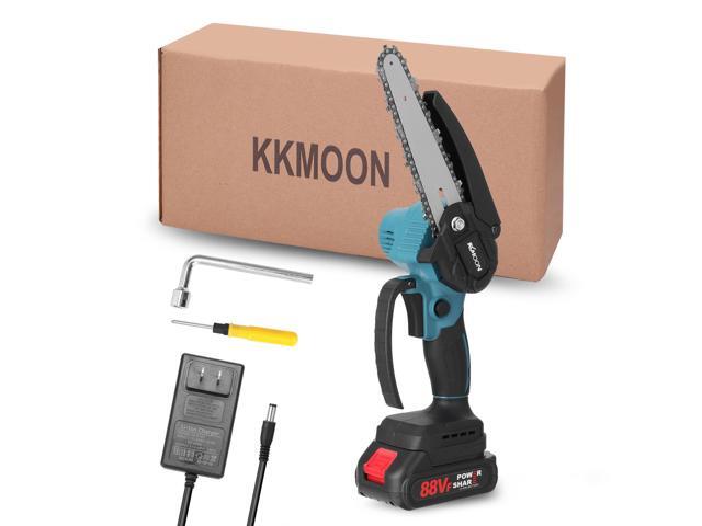 KKmoon 21V 6inch Portable Electric Pruning-Saw 88VF Small Wood Spliting Chainsaw Brush Motor One-handed Woodworking Tool for Garden Orchard