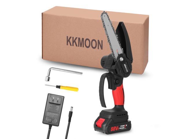 KKmoon 21V 6inch Portable Electric Pruning-Saw 88VF Small Wood Spliting Chainsaw Brush Motor One-handed Woodworking Tool for Garden Orchard
