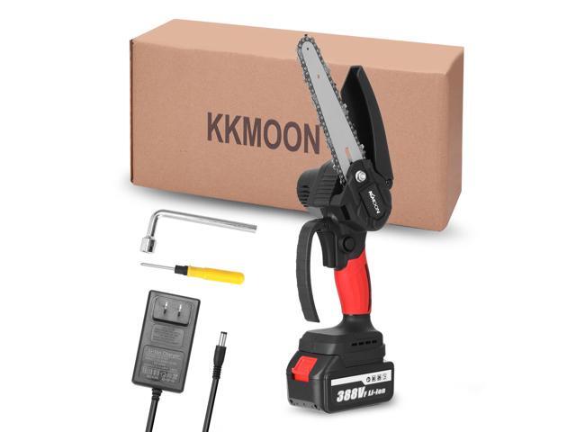 KKmoon 21V 6inch Portable Electric Pruning-Saw 388VF Small Wood Spliting Chainsaw Brush Motor One-handed Woodworking Tool for Garden Orchard