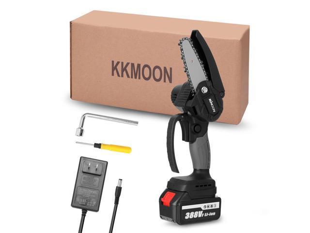 KKmoon 21V 4inch Portable Electric Pruning-Saw 388VF Small Wood Spliting Chainsaw Brush Motor One-handed Woodworking Tool for Garden Orchard