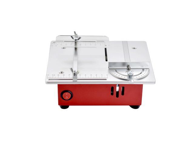 KKmoon Mini Multifunctional Table Saw Aluminum Alloy Electric Cutting Machine 96W Small Electric Saw Woodworking Lathe Machine Household DIY