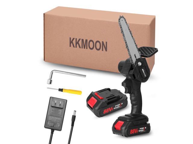 KKmoon 21V 6inch Portable Electric Pruning-Saw 88VF Small Wood Spliting Chainsaw Brush Motor One-handed Woodworking Tool for Garden Orchard