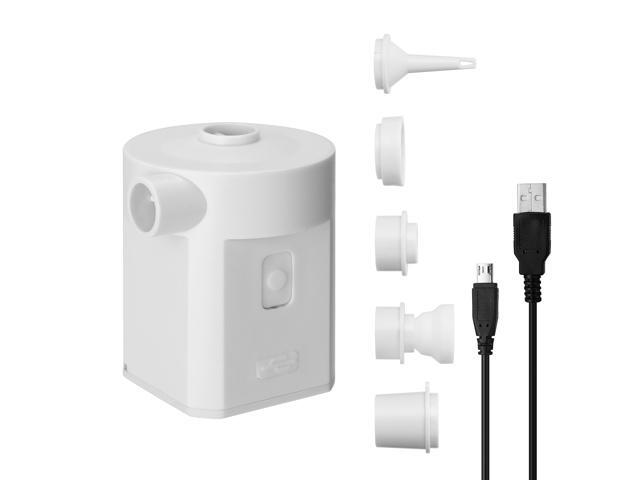 HS-206A Poetable USB Recharging White Air Pump Small Size Home Household Mini Air Pump Four Nozzles