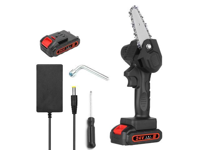 Portable Electric Pruning Saw 4 Inch Cordless Chain Saw with 21V 15A Rechargeable One-Hand Wood Cutters Varibale Speed Mini Electric Saw Garden