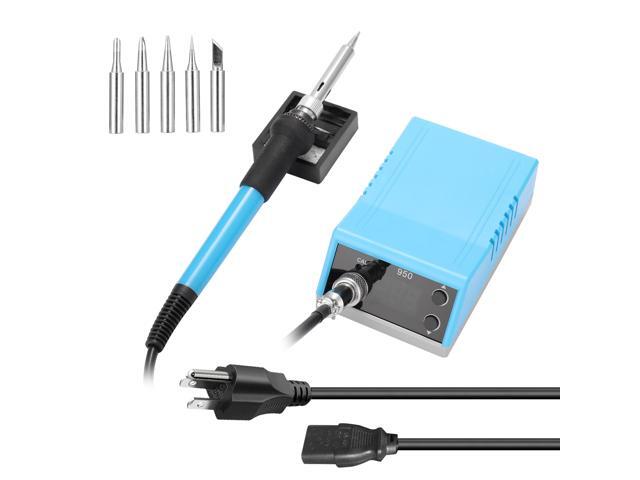 60W Digital Temperature Adjustable Soldering Iron Station Wleding Pen Set with Stand and 5 Replacement Tips