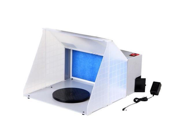 Portable Professional Airbrush Spray Booth Kit with LED Light Airbrush Extractor Exhaust Filter Paint Kit for Model Crafts
