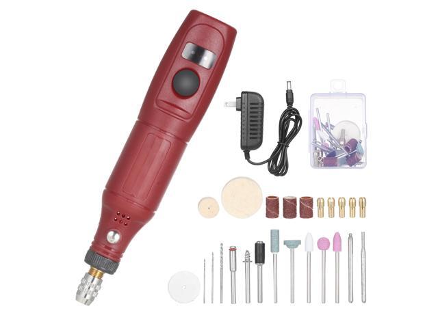 12V Mini Rotary Tool Portable Electric Grinder 5000-15000rpm Variable Speed Rotary Cutter with 24Pcs Attachments for Crafting Projects and DIY
