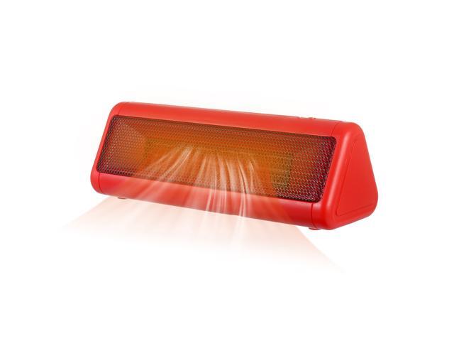 Space Heater 300W Portable PTC Ceramic Fan Quiet Personal Electric Heater Floor Heater with Over-Heat Protection 3 Mode Adjustable Red US Plug
