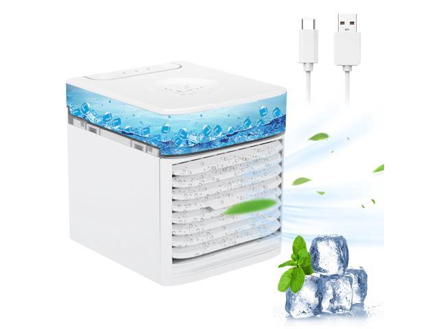 KKmoon USB Air Conditioning Fan 3 Speeds 41? Air Cooling Fan Tabletop with UV Sterilizer LED Colored Light for Bedroom Office Garage