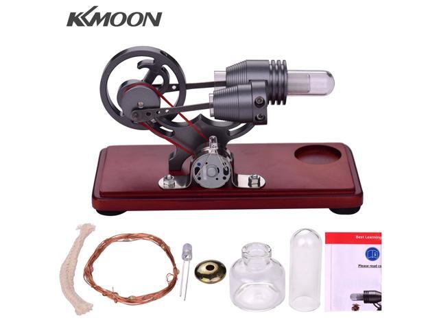 KKmoon Hot Air Stirling Engine Motor Retro Style Dollar Flywheel Design Electricity Power Generator with Colorful LED Light Creative Gift