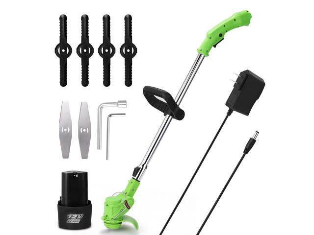 Electric Lawn Mower Rechargeable Li-ion Battery Cordless Grass Trimmer Auto Release Household Portable Garden Home Trimming Machine for Gardening