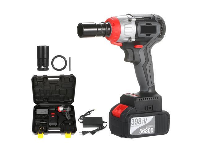 Cordless Impact Wrench 980Nm Torque Brushless Motor with 1/2 and 5/16 Inch Quick Chuck 40A Fast Charger Variable Speed Multifunction Impact Kit