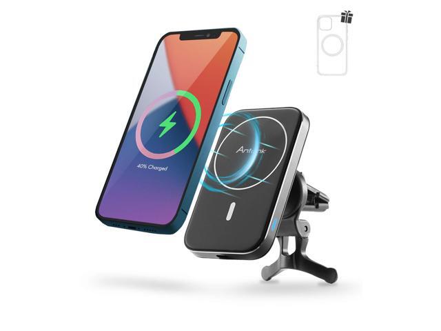 Antank Magnetic Wireless Car Charger Mount Compatible with iPhone 12/12 Pro/12 Pro Max/12 Mini Car Charger Phone Holder with 3 Transparent Magnetic