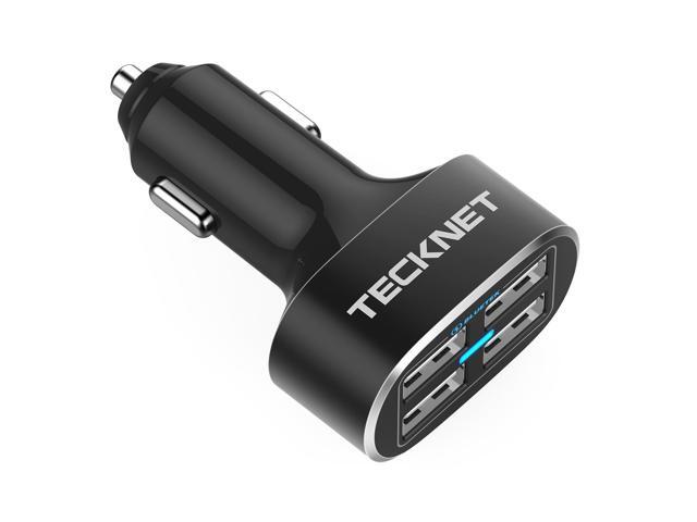 TECKNET USB Car Charger PowerDash D2 96A/48W 4-Port Rapid Car Aapter with BLUETEK Technology Compatible with iPhone 11 Pro Max/XS/XR/X/8/Plus