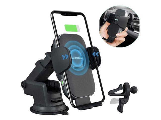 15W Auto Wireless Car Charger Phone Holder Upgraded 2020 Version Fast Qi Automatic Clamping Charging Mount Dock Compatible with iPhone 12/11 Pro