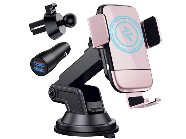 Wireless Car Charger CTYBB Qi Auto-Clamping Air Vent Dashboard Car Phone Holder & QC30 Car Charger 10W Compatible for Galaxy