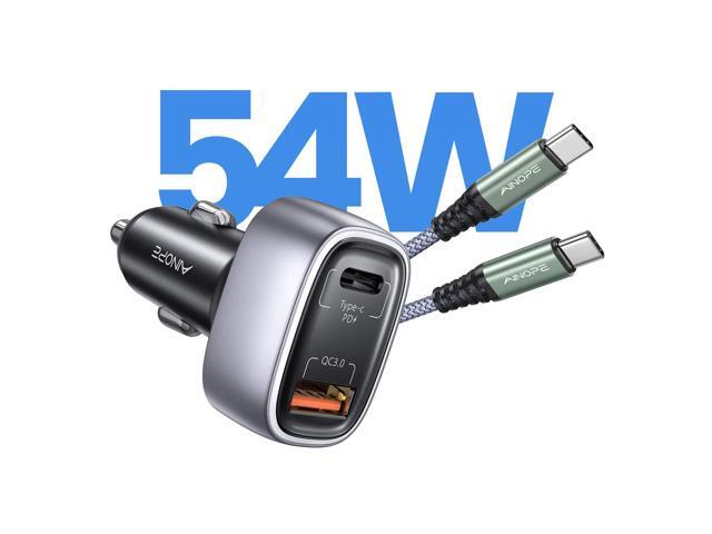 USB C Fast Car Charger Car Fast Charger 54W PD & QC 30 Dual Port AINOPE Fast Charging Car Charger Compatible with iPhone 12/12 Pro Max/12 Mini