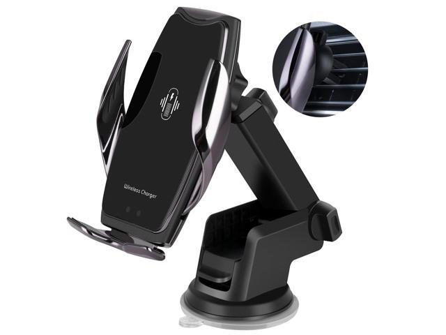 Car Phone Mount Auto-Clamping Smart Sensor 10W Qi Fast Charging Car Front Windshield Dashboard Air Vent Phone Holder Compatible with iPhone12/12