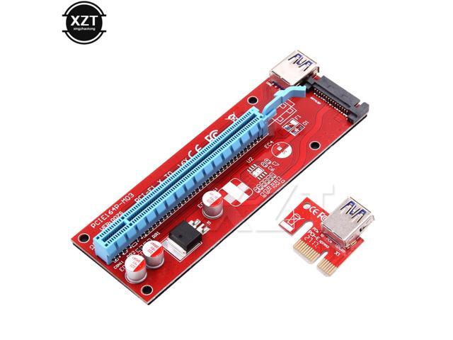 2018 Hot PCIe PCI-E PCI Express Riser Card 1x to 16x USB 30 Data Cable SATA to 4pin IDE Molex Power Supply for BTC LTC ETH