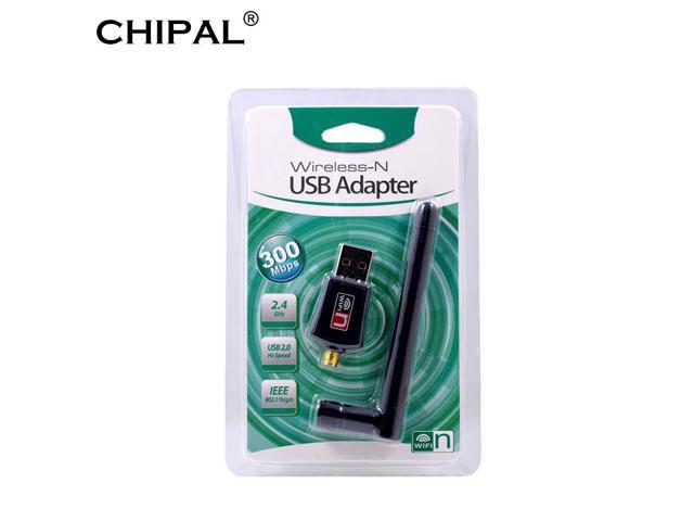 CHIPAL 300Mbps Mini USB Wifi Receiver Wireless Wifi Adapter 2dB Antenna Lan Network Card 80211n/b/g High Speed Wifi Adaptador