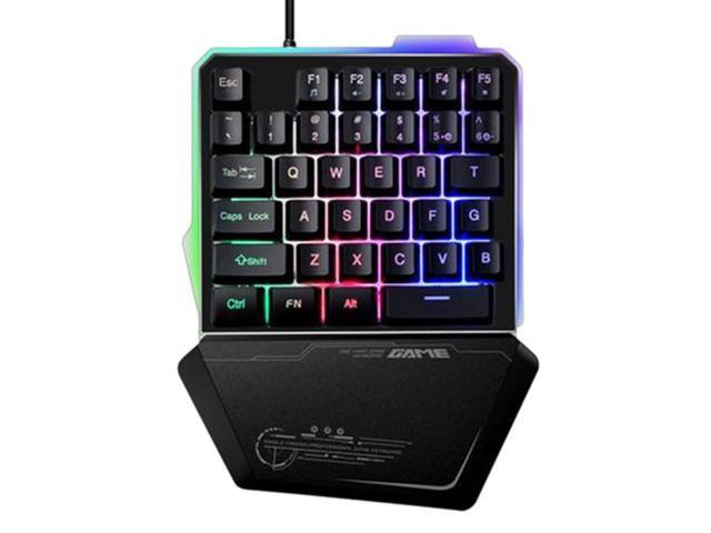 G40 One-Handed RGB Mechanical Gaming Keyboard 35-Key Mini Gaming Keyboard RGB LED Backlit Keyboard for PUBG PC Computers