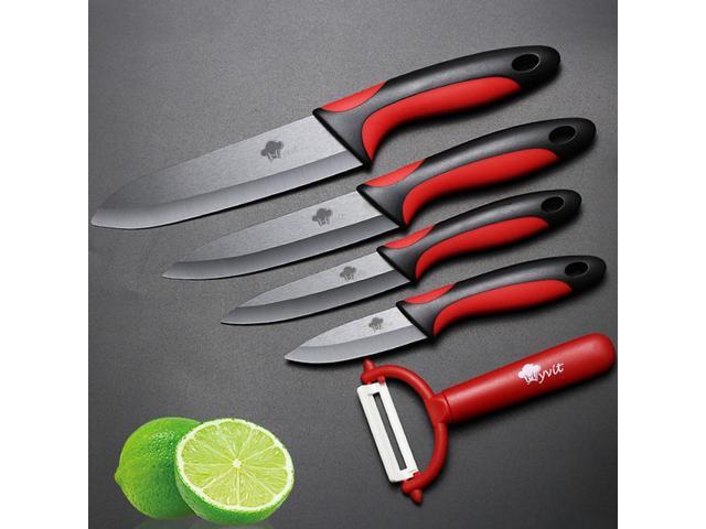 MYVIT Ceramic Knife Kitchen Knives 3 4 5 6 inch + Peeler Black Blade Paring Fruit Vegetable Chef Utility Knife Cooking Tools Set-Sky Blue