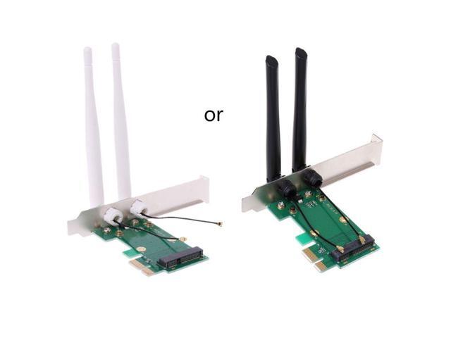 PCI-E Express to PCI-E Adapter Card Wireless Network Card WiFi Mini 2 Antenna External PC