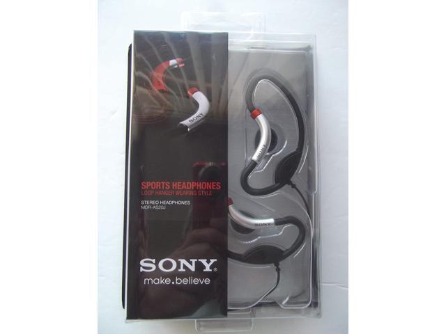 Sony MDR-AS20J Active Style Headphones with Soft Loop Hangers - Black