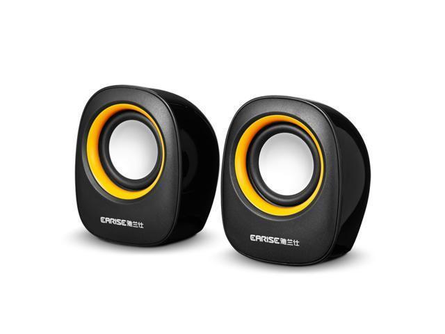 Earise AL-101 35mm Mini Computer Speakers Powered by USB (Black)