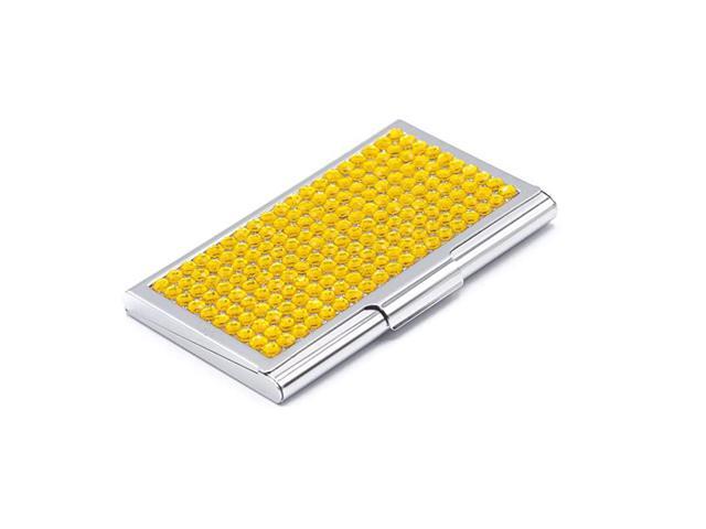 Card Case for Ladies Luxurious Crystal Rhinestone Calling Card Holder for Professional Women SlimFits 15~20 Cards Impress Your Prospects