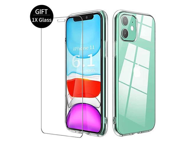 Compatible with iPhone 11 Case with Gift 1Pack Screen Protector iPhone 11 Tempered Glass Back with Soft TPU Bumper Edge Clear iPhone 11 Cases Cover