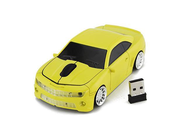 for Chevrolet Camaro Sports Car Mouse Wireless Mice Computer Laptop PC Optical Mouse Yellow