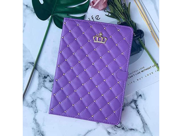 Crown Design Case for iPad 97 2018 2017 iPad Air 2 iPad Air Diamond Cute Elegant PU Leather Smart Auto SleepWake Stand Shockproof Case for Apple