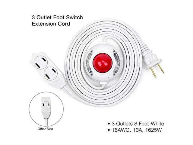3 Outlet Extension Cord with HandFoot Switch and Light Indicator with Safety TwistLock 162 Green UL Listed