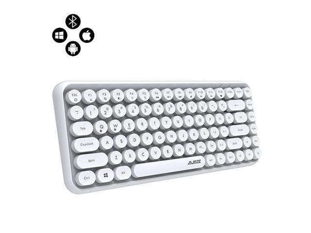308I Wireless Bluetooth Keyboard Compact 84 Keys Retro Round Keycaps Mini Keyboard Portable Computer Keyboard with Quiet Chocolate Keys for