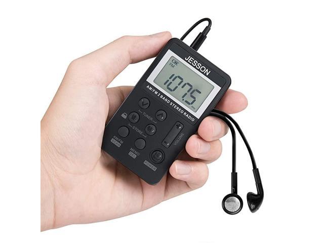 Personal AM FM Pocket Radio Portable Digital Tuning Stereo Radio with Earphone and Rechargeable Battery for Walk